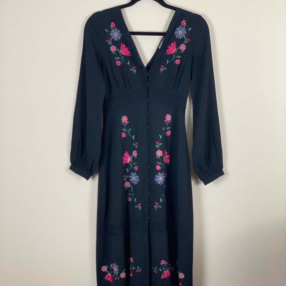 Asos Design embroidered maxi dress